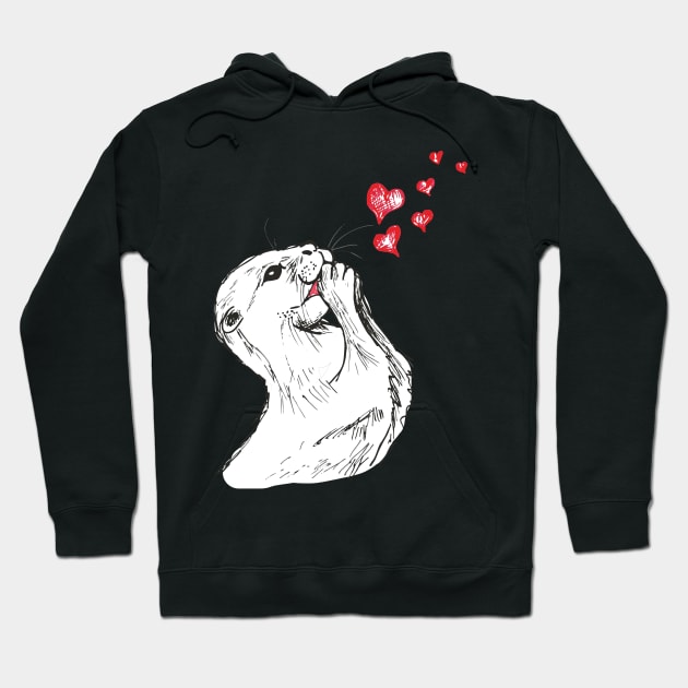 Kissing Otter Hoodie by drknice